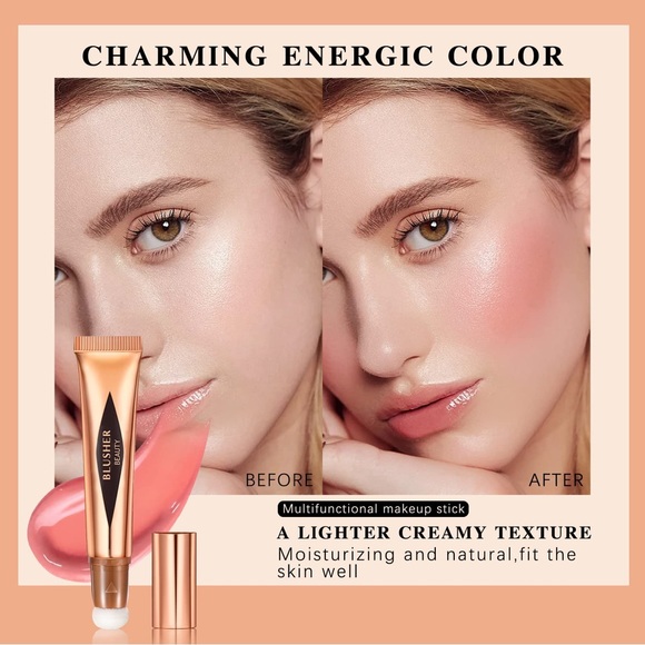 Blush Beauty Wand Natural Matte Finish Cream Rouge Silky Waterproof Cheek Tint - Picture 6 of 7